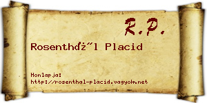 Rosenthál Placid névjegykártya